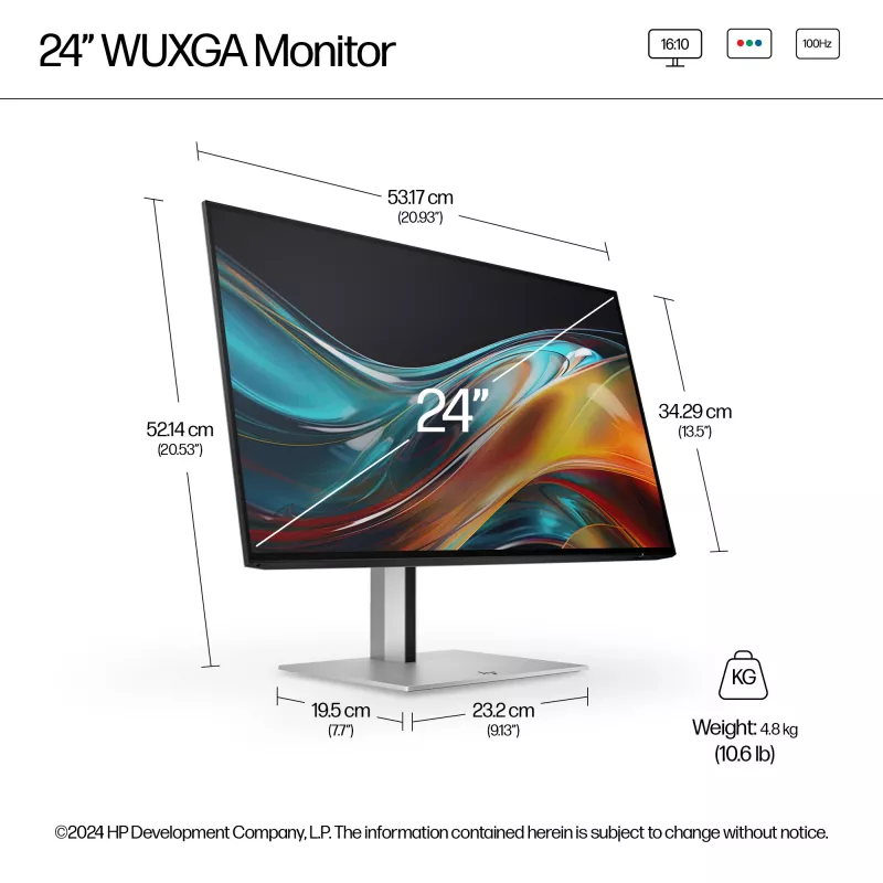 HP Series 7 Pro 24 inch WUXGA monitor – 724pn PVC-vrij