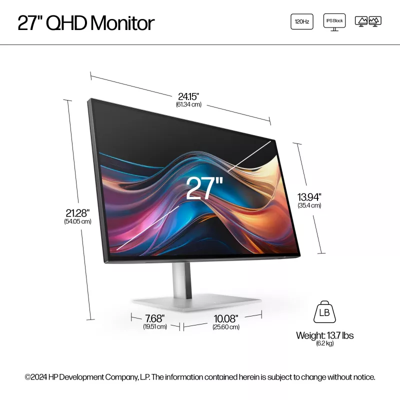 Monitor HP Series 7 Pro 27 inch QHD lcd 2560 x 1440