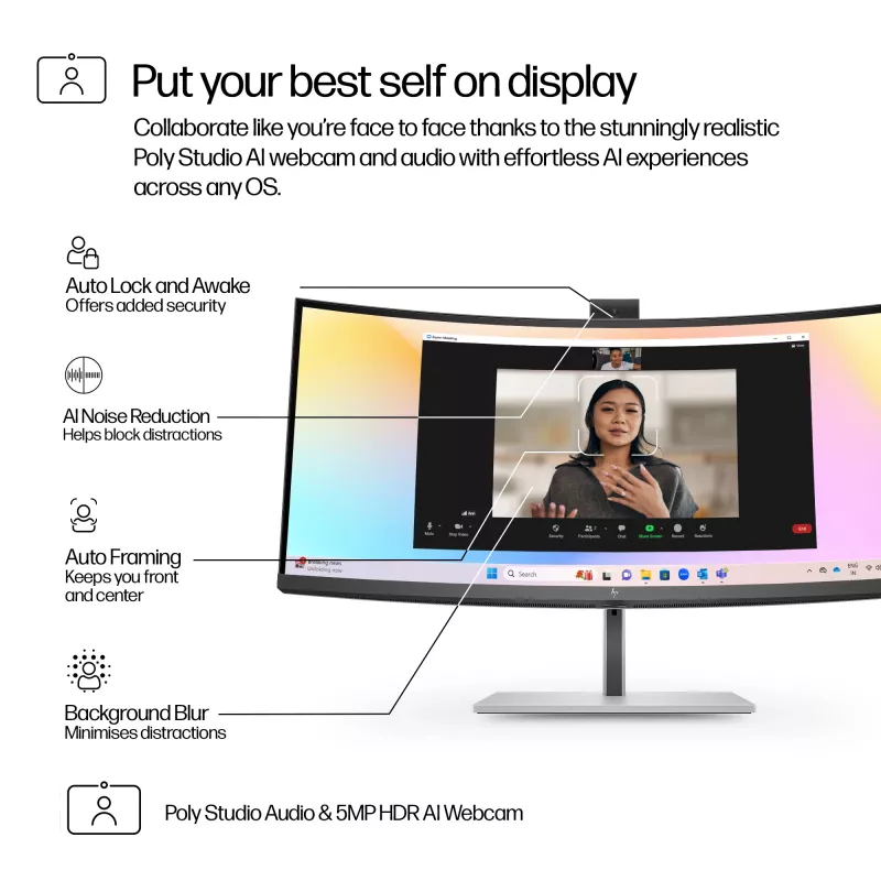 HP Series 7 Pro 34 inch WQHD conferentiemonitor IPS lcd 3440 x 1440