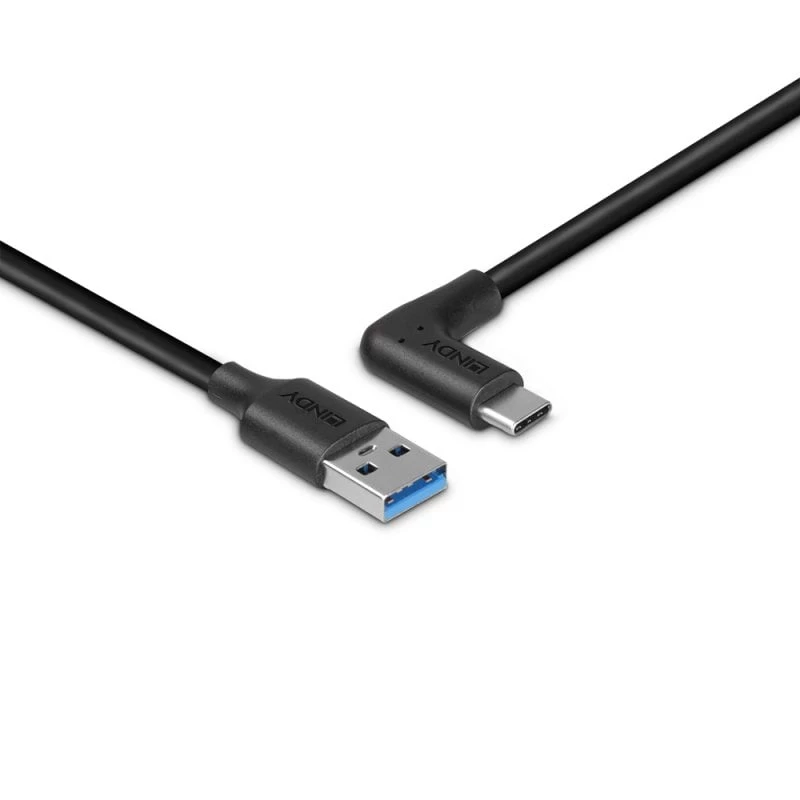 Lindy 1,5 m USB 3.2 Type-A-naar-C-kabel, 90° haaks, 10 Gbit/s