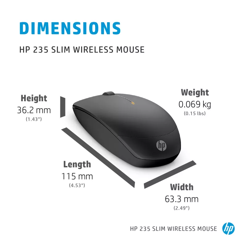 Muis HP 235 slank draadloos RF draadloos