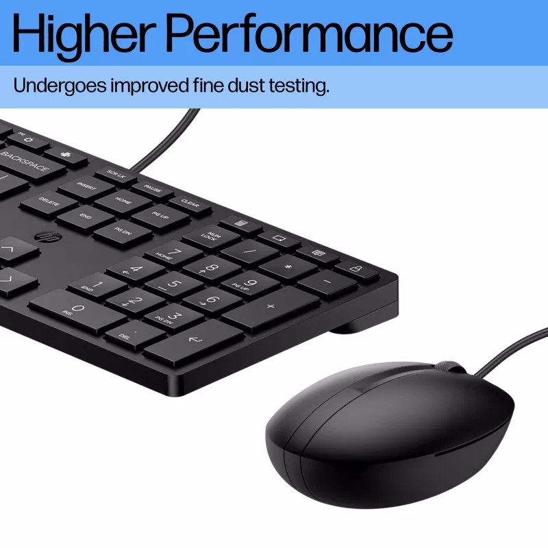 Bedrade toetsenbord-muisset HP 320MK – USB, membraantoetsenbord, zwart