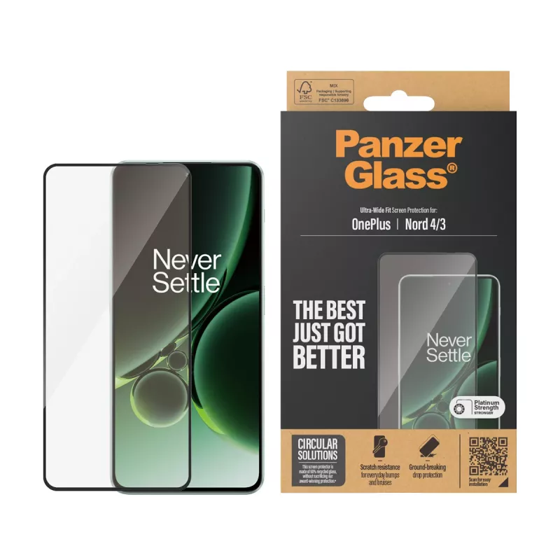 PanzerGlass® beeldschermbeschermfolie OnePlus Nord 4 | 3 | Ultra-Wide Fit