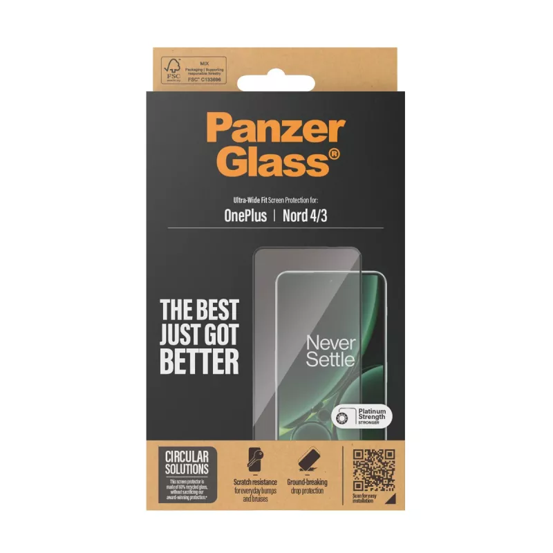 PanzerGlass® beeldschermbeschermfolie OnePlus Nord 4 | 3 | Ultra-Wide Fit