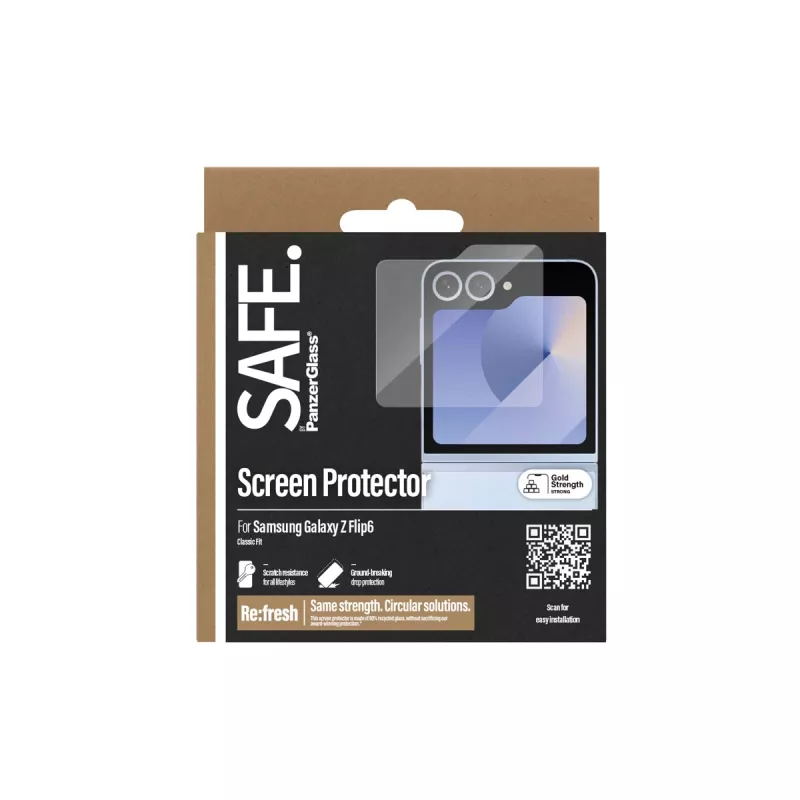 PanzerGlass SAFE. by ® beeldschermbescherming Samsung Galaxy Z Flip6 | Classic Fit