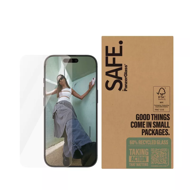 PanzerGlass SAFE. by ® beeldschermbescherming iPhone 16 Pro | Ultra-Wide Fit | BULK