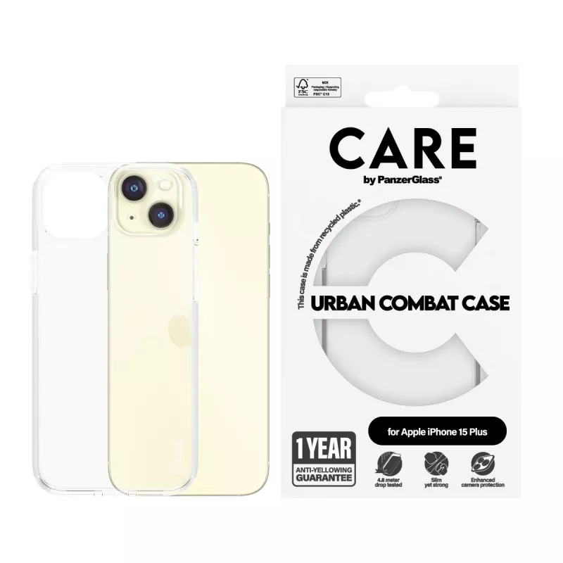PanzerGlass CARE™ by ® Urban Combat hoes transparant iPhone 15 Plus