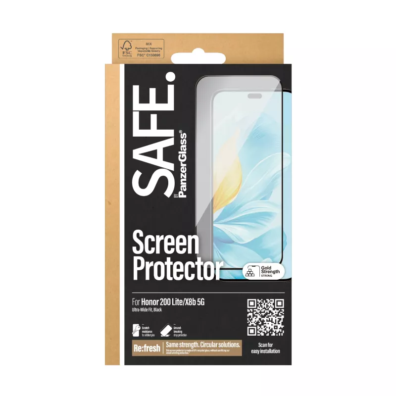 PanzerGlass SAFE. by ® displaybescherming Honor 200 Lite | X8b 5G | Ultra-Wide Fit