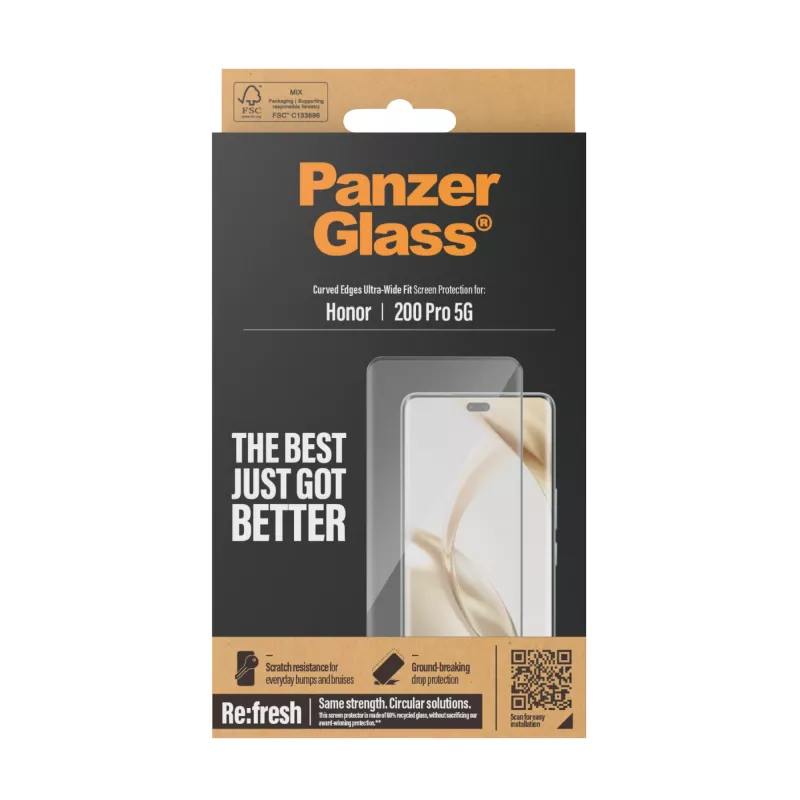 PanzerGlass ® displaybescherming Honor 200 Pro 5G | Ultra-Wide Fit