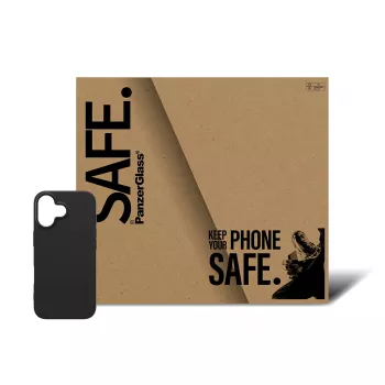 TPU-hoes PanzerGlass SAFE. voor iPhone 17 — zwart, schokabsorberende beschermhoes