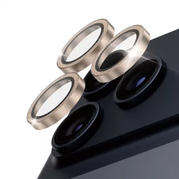 PanzerGlass® Hoops® cameraobjectiefbescherming glitter goud iPhone 17 Pro | iPhone 17 Pro Max | iPhone 16 Pro | 16 Pro Max