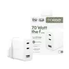 PanzerGlass empower™ by ® Turbo 70W meervoudige oplader incl. 2 x USB-C + USB-A | UK-stekker | zilverwit