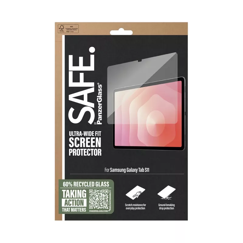 PanzerGlass SAFE. by ® displaybescherming Samsung Tab S11 | Ultra-Wide Fit