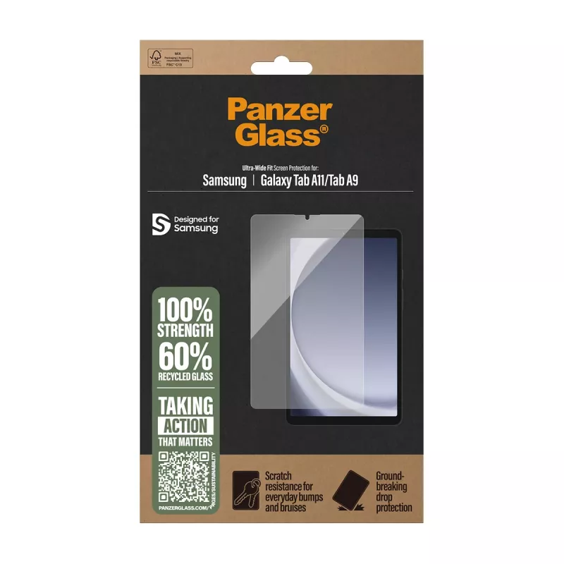 PanzerGlass® displaybescherming Samsung Galaxy Tab A11 | Tab A9 | Ultra-Wide Fit
