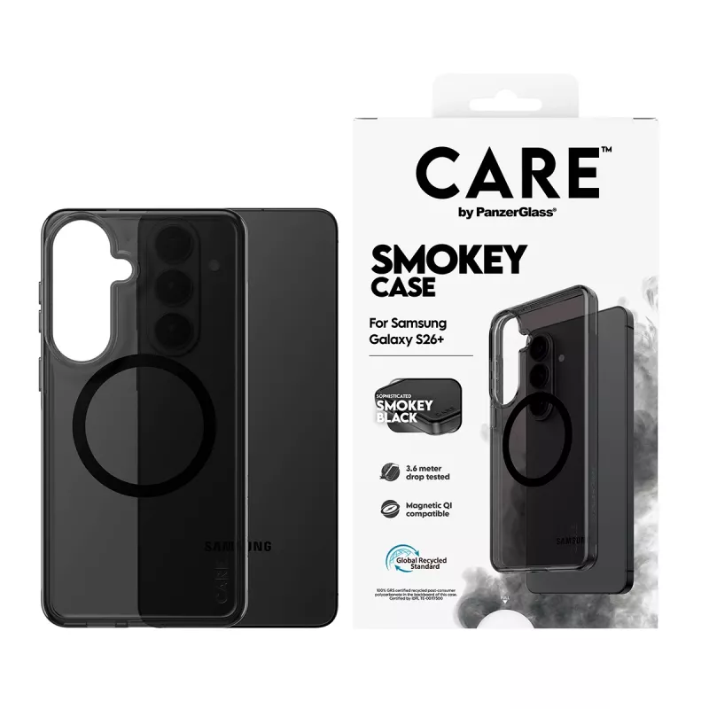 PanzerGlass CARE™ by ® Urban Explorer Case Smokey met zwart Qi Samsung Galaxy S26+