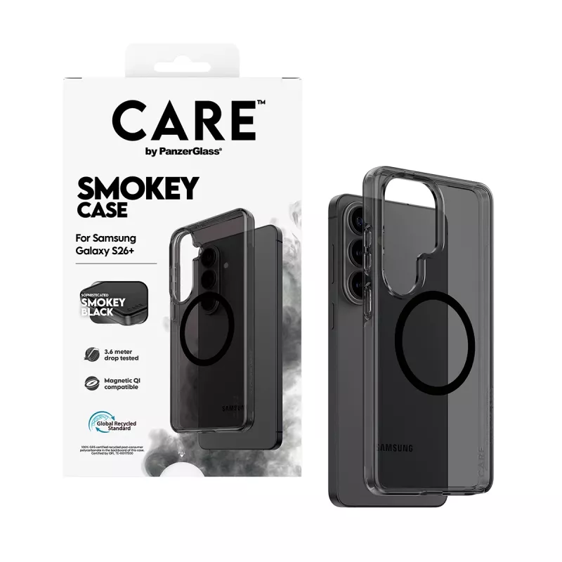 PanzerGlass CARE™ by ® Urban Explorer Case Smokey met zwart Qi Samsung Galaxy S26+