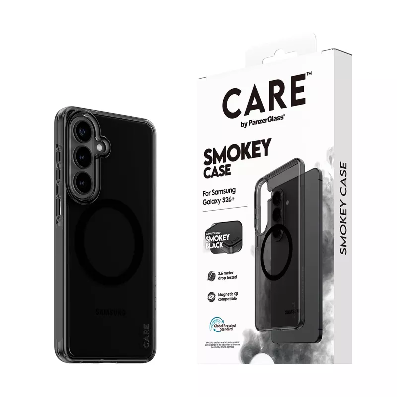 PanzerGlass CARE™ by ® Urban Explorer Case Smokey met zwart Qi Samsung Galaxy S26+