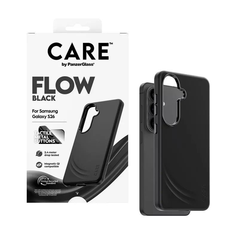 PanzerGlass CARE™ by ® Flow Case zwart met Qi Samsung Galaxy S26