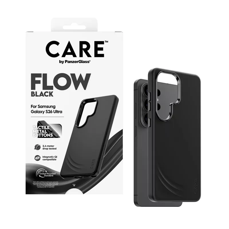 PanzerGlass CARE™ by ® Flow Case zwart met Qi Samsung Galaxy S26 Ultra