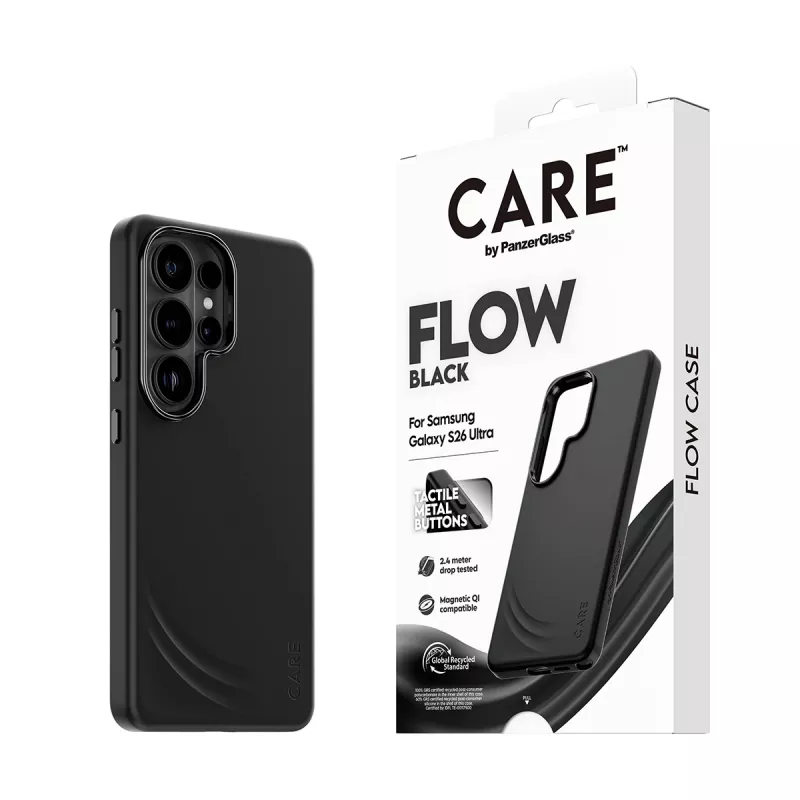 PanzerGlass CARE™ by ® Flow Case zwart met Qi Samsung Galaxy S26 Ultra