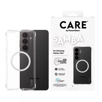 PanzerGlass CARE™ by ® Samba hoesje transparant met White Qi Samsung Galaxy S26+