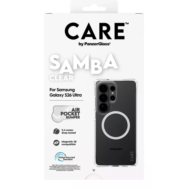 PanzerGlass CARE™ by ® Samba hoesje transparant met White Qi Samsung Galaxy S26 Ultra