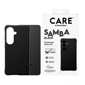 PanzerGlass CARE™ by ® Samba Case zwart met Qi Samsung Galaxy S26