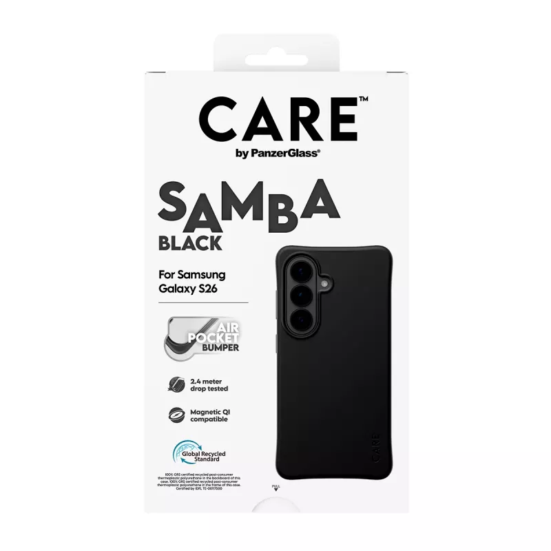 PanzerGlass CARE™ by ® Samba Case zwart met Qi Samsung Galaxy S26