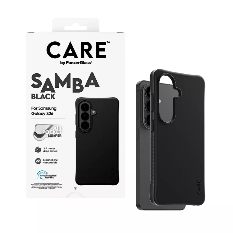 PanzerGlass CARE™ by ® Samba Case zwart met Qi Samsung Galaxy S26