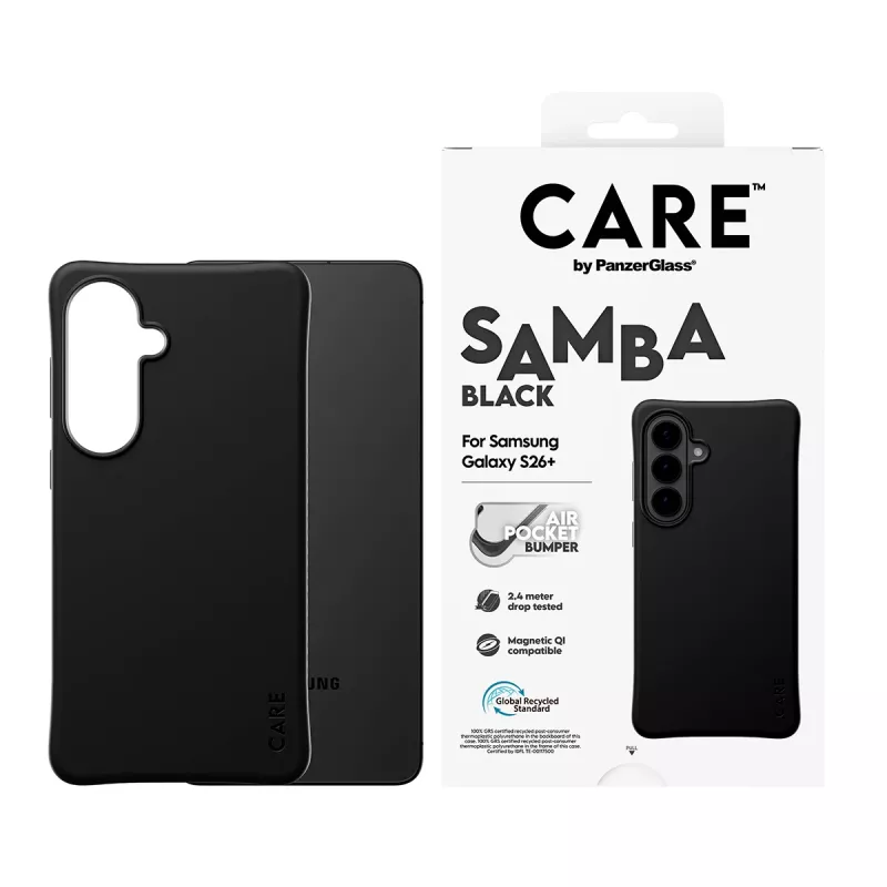 PanzerGlass CARE™ by ® Samba Case zwart met Qi Samsung Galaxy S26+