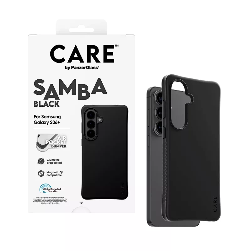 PanzerGlass CARE™ by ® Samba Case zwart met Qi Samsung Galaxy S26+