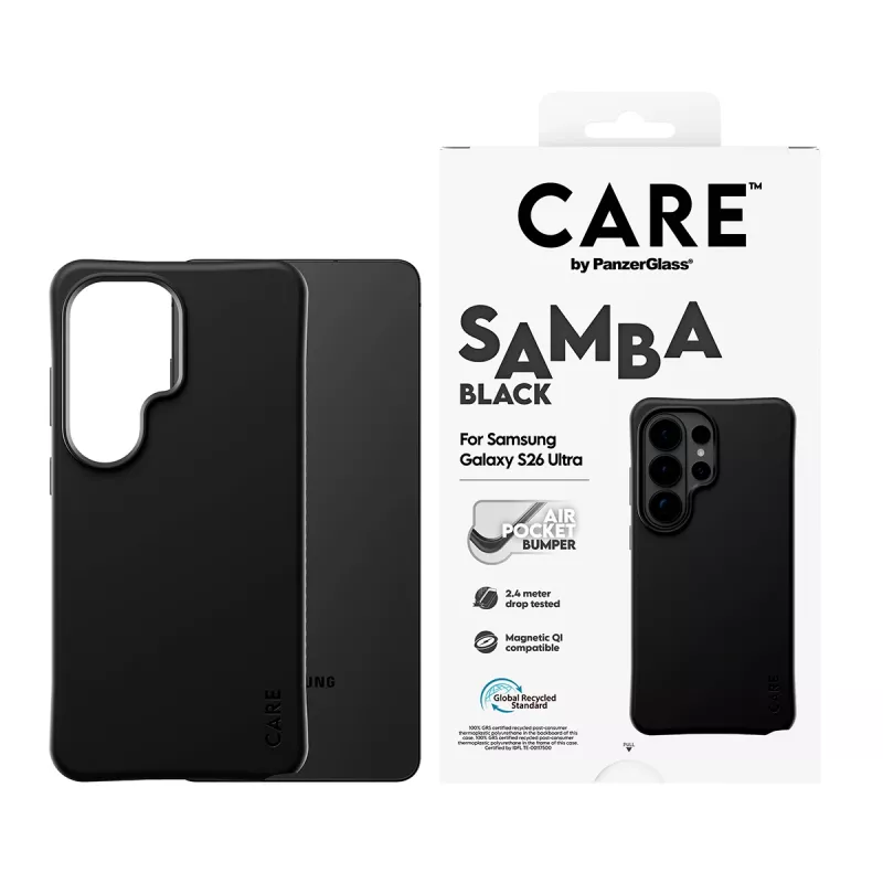 PanzerGlass CARE™ by ® Samba Case zwart met Qi Samsung Galaxy S26 Ultra