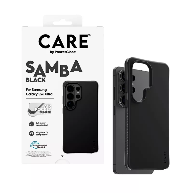 PanzerGlass CARE™ by ® Samba Case zwart met Qi Samsung Galaxy S26 Ultra