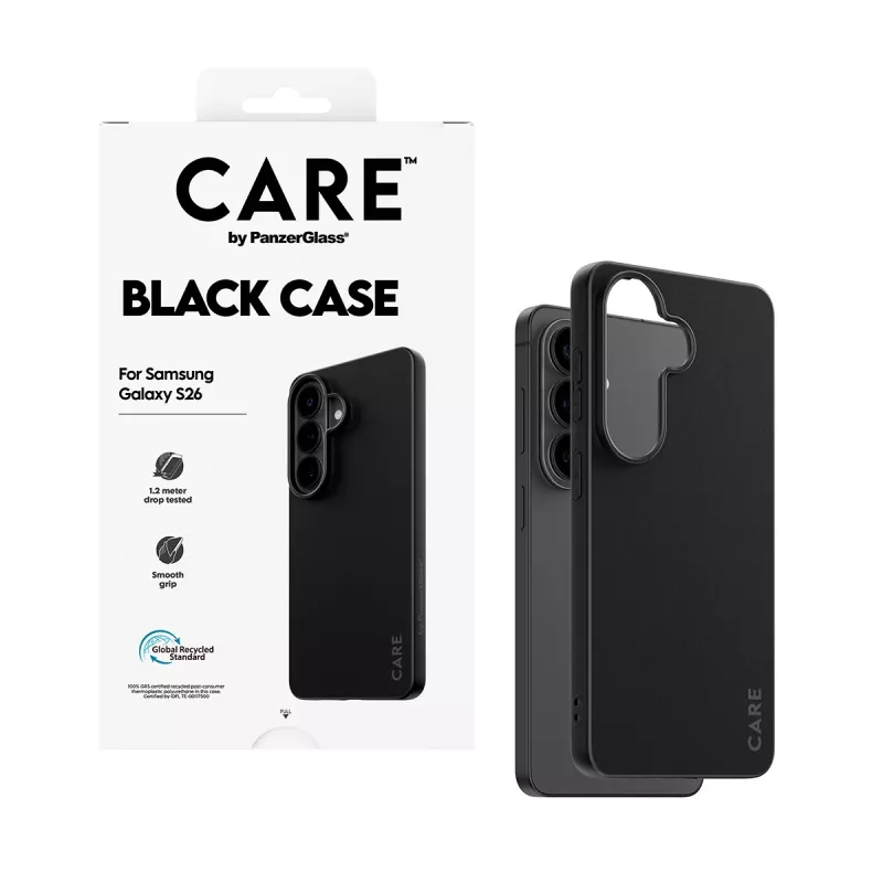 Beschermhoes van TPU PanzerGlass CARE™ voor Samsung Galaxy S26 – zwart