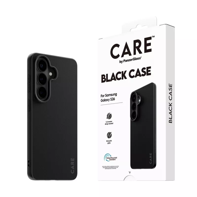 Beschermhoes van TPU PanzerGlass CARE™ voor Samsung Galaxy S26 – zwart