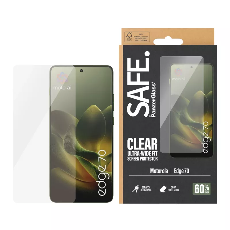 PanzerGlass SAFE. by ® schermbeschermfolie Motorola Edge 70 | Ultra-Wide Fit