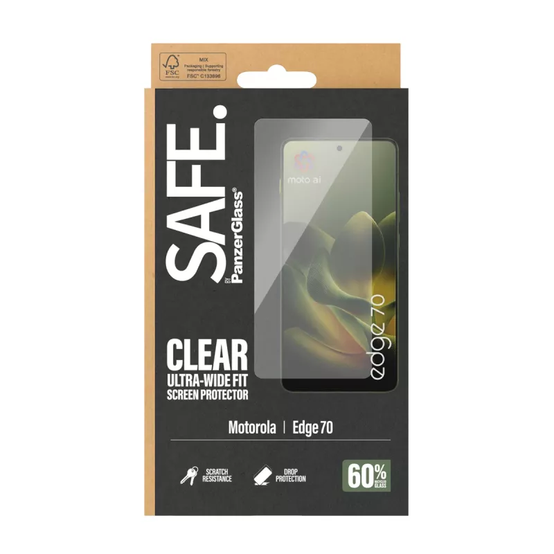 PanzerGlass SAFE. by ® schermbeschermfolie Motorola Edge 70 | Ultra-Wide Fit