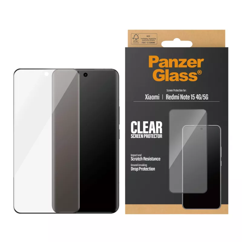 PanzerGlass® schermbescherming Xiaomi Redmi Note 15 4G | 5G | Ultra-Wide Fit