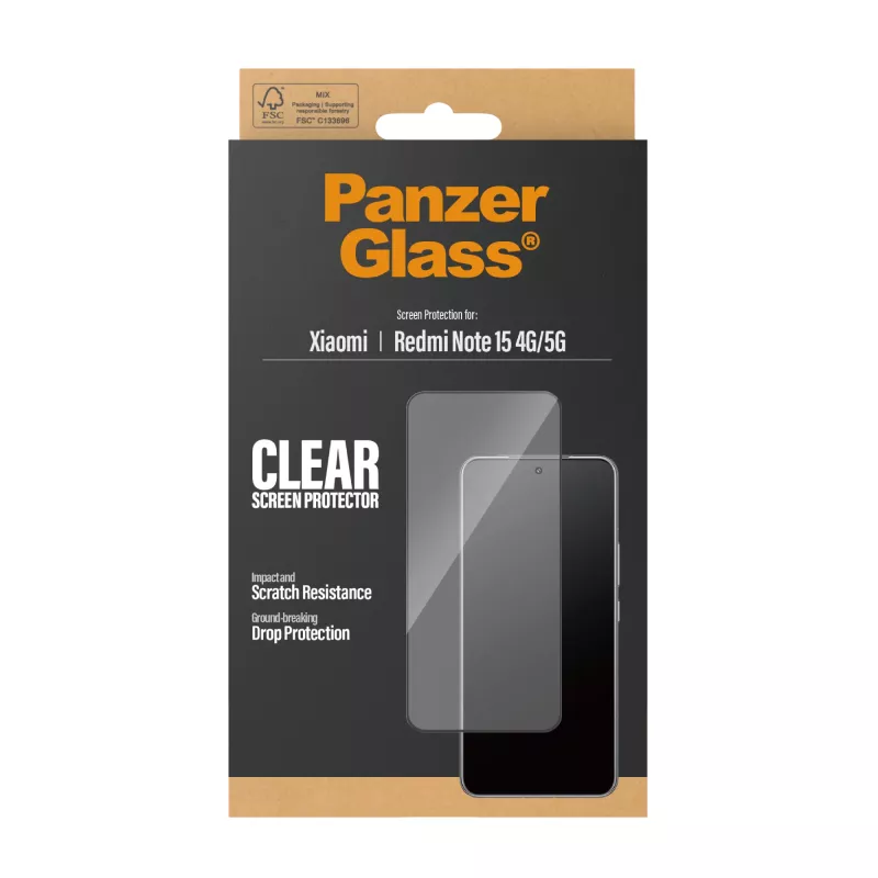 PanzerGlass® schermbescherming Xiaomi Redmi Note 15 4G | 5G | Ultra-Wide Fit