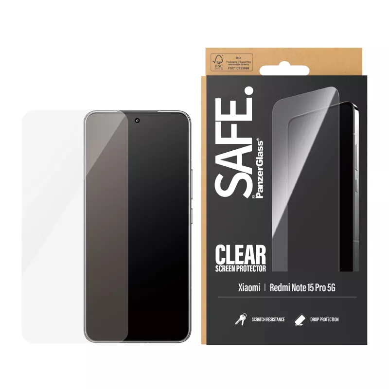 PanzerGlass SAFE. by ® schermbescherming Xiaomi Redmi Note 15 Pro 5G | Ultra-Wide Fit