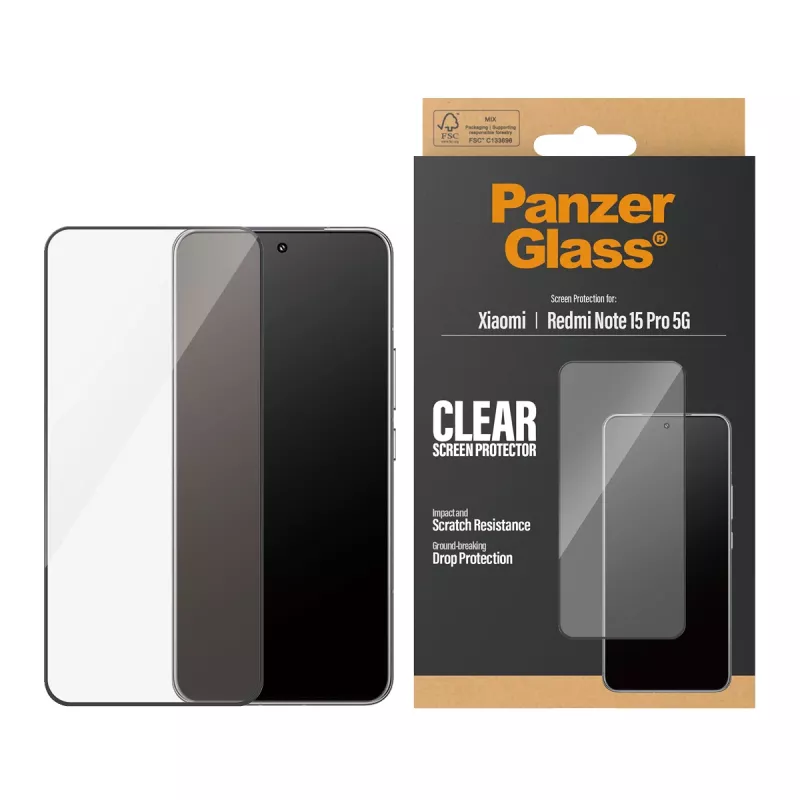 PanzerGlass ® schermbescherming Xiaomi Redmi Note 15 Pro 5G | Ultra-Wide Fit