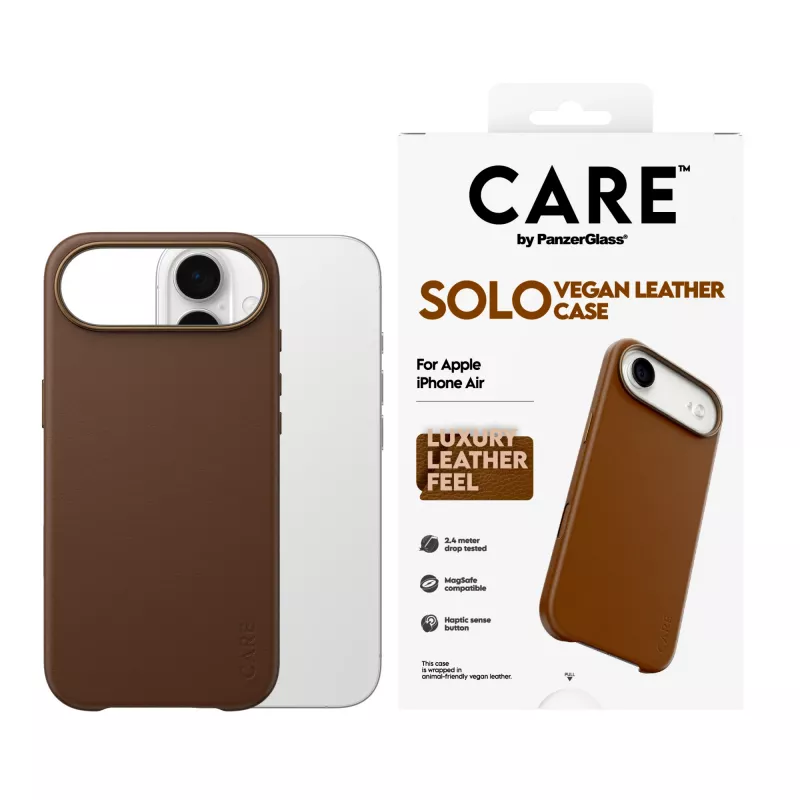 PanzerGlass CARE Solo Case voor Apple iPhone Air, bruin, hoesje