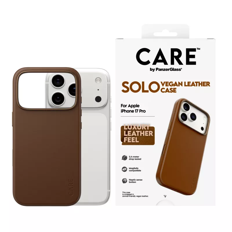 PanzerGlass CARE Solo hoesje bruin voor Apple iPhone 17 Pro