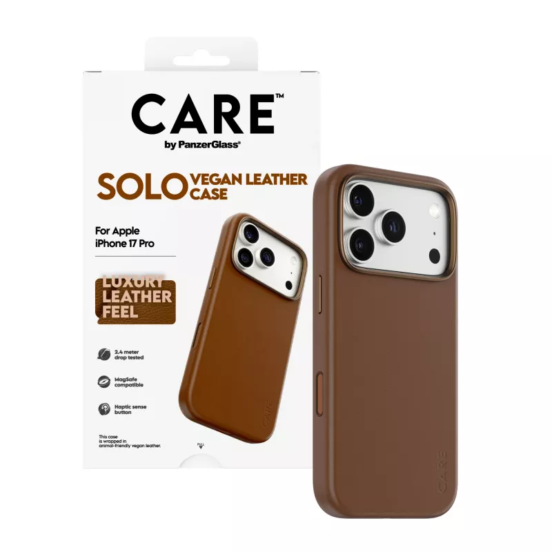 PanzerGlass CARE Solo hoesje bruin voor Apple iPhone 17 Pro