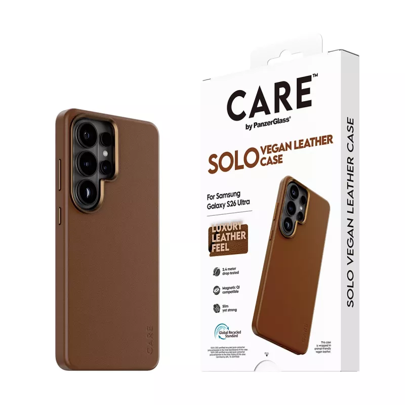 PanzerGlass CARE™ by ® Solo Case bruin met Qi Samsung Galaxy S26 Ultra