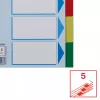 Registertabs ESSELTE 5-delig A5 polypropyleen kleur, om te archiveren en indexeren