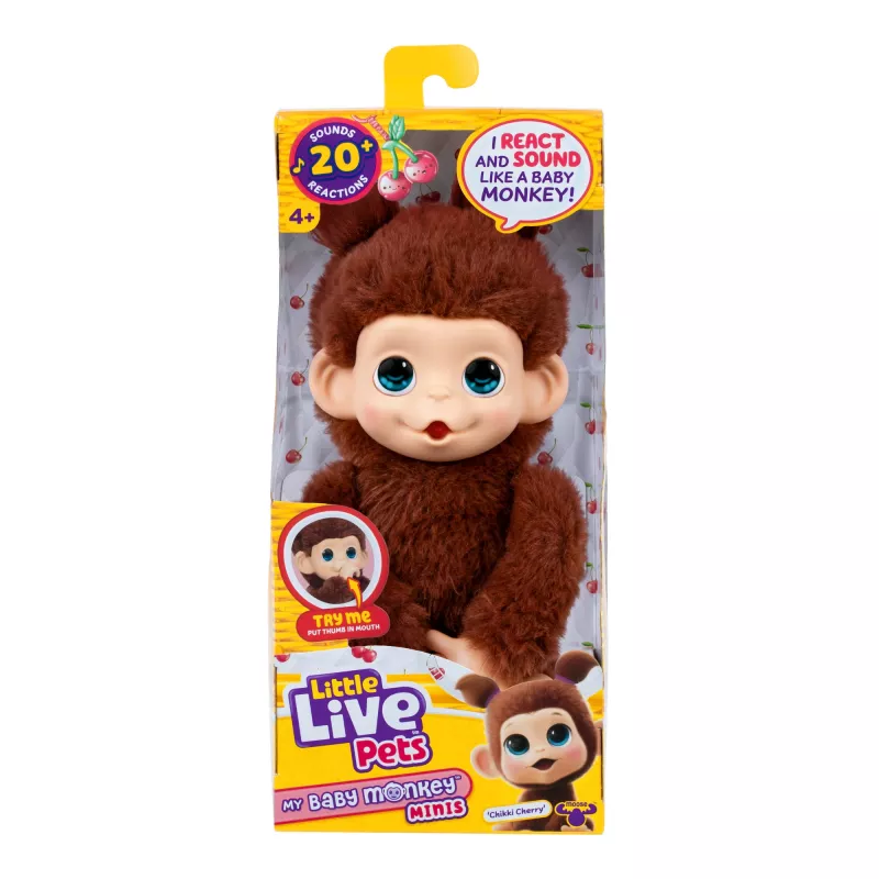 Moose Toys Little Live Pets My Baby Monkey 'Chikki Cherry', jongen/meisje, 2 jaar, met geluid