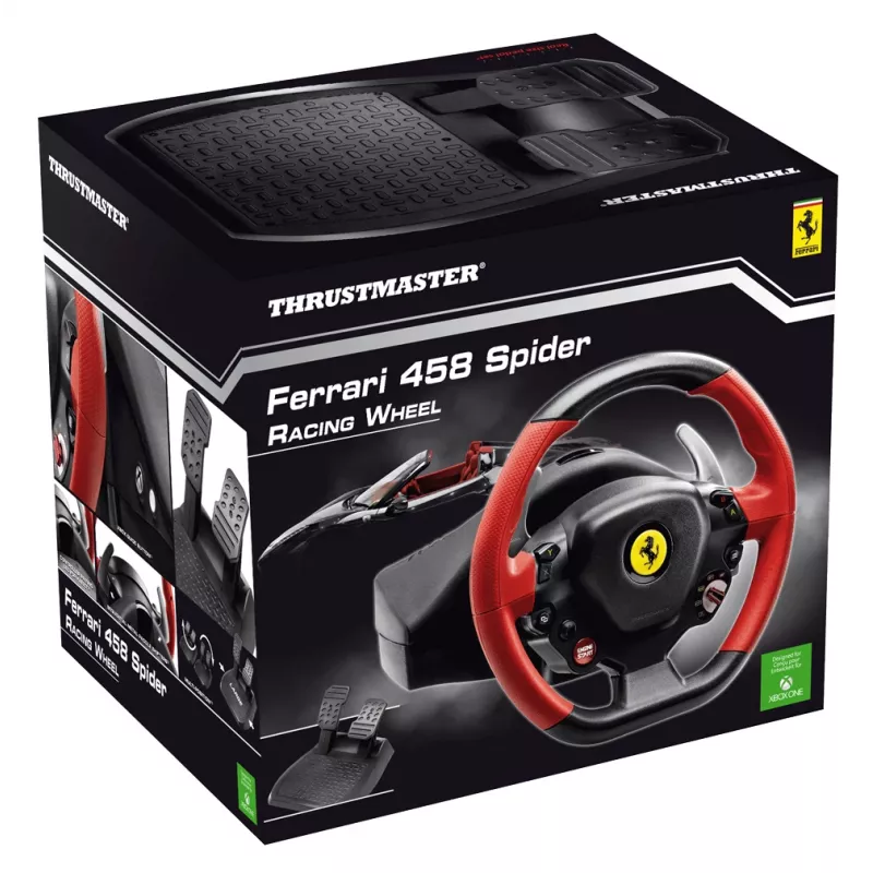 Thrustmaster Ferrari 458 Spider zwart, rood USB stuur + pedalen Xbox One