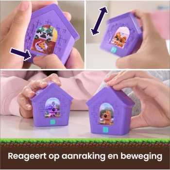 Bitzee, interactief hondenhok-speelgoed met 15 puppy's binnenin, 3D-speelkamer, reageert op aanraking, digitaal huisdier-speelgoed voor meisjes en jongens vanaf 5 jaar