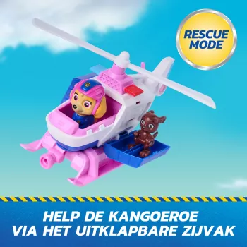 PAW Patrol: Search & Rescue, Skye reddingshelikopter met 2 figuren, helden-helikopterspeelgoed met terugtrekfunctie, kinderspeelgoed voor jongens & meisjes vanaf 3 jaar